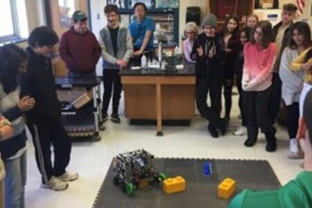 Presenting our bot to chemistry classes