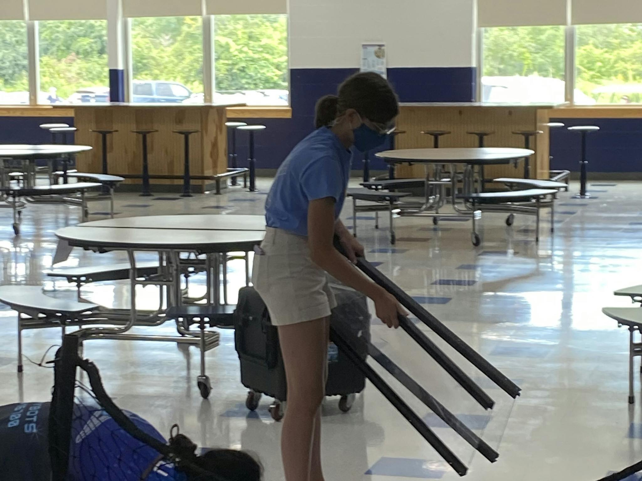 Cleaning up after the Freshman Orientation.